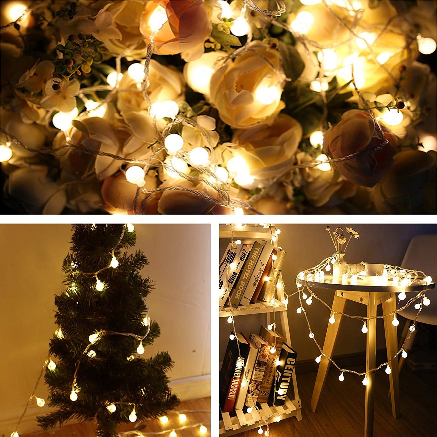 10ft/3m 20 LED Plug-in String Lights - Warm White Fairy Lights for Birthday, Christmas, Wedding & Party Decorations | Indoor & Outdoor Use for Home, Garden, Patio, and Holiday Lighting
