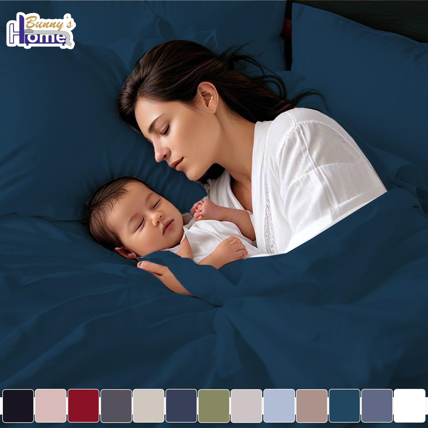 Bunny's Home 4-Piece Twin Sheet Set - Breathable Egyptian Cotton, 17” Extra Deep Pocket, Luxury Sateen Weave - Soft & Cooling Bed Sheets for Hotel-Style Comfort | Perfect for Kids' Rooms, Guest Beds & Dorm Essentials