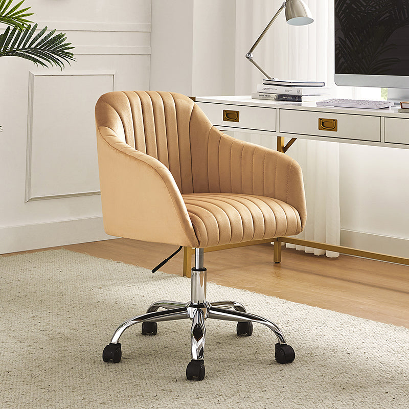Theo Modern Velvet Office Chair with Tufted Back - Ergonomic Desk Chair for Home & Office Workspace, Comfortable Computer Gaming Chair for Long Hours Sitting