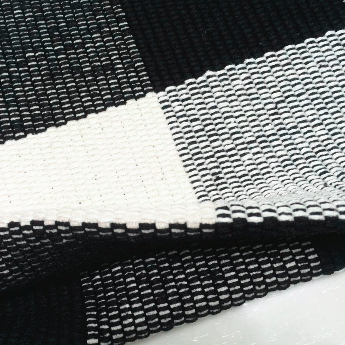LEVINIS Washable Cotton Rugs - Large 90''x67'' Black and White Plaid Area Rug for Living Room, Bedroom, Dorm | Soft, Non-Slip, Easy to Clean | Perfect for Home Decor, Office, and High-Traffic Areas