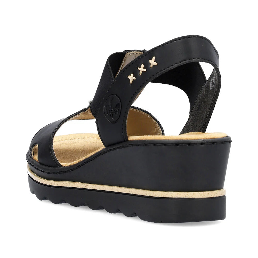 Rieker 67498 Black Women's Comfortable Slip-On Shoes for Work, Walking & Casual Wear