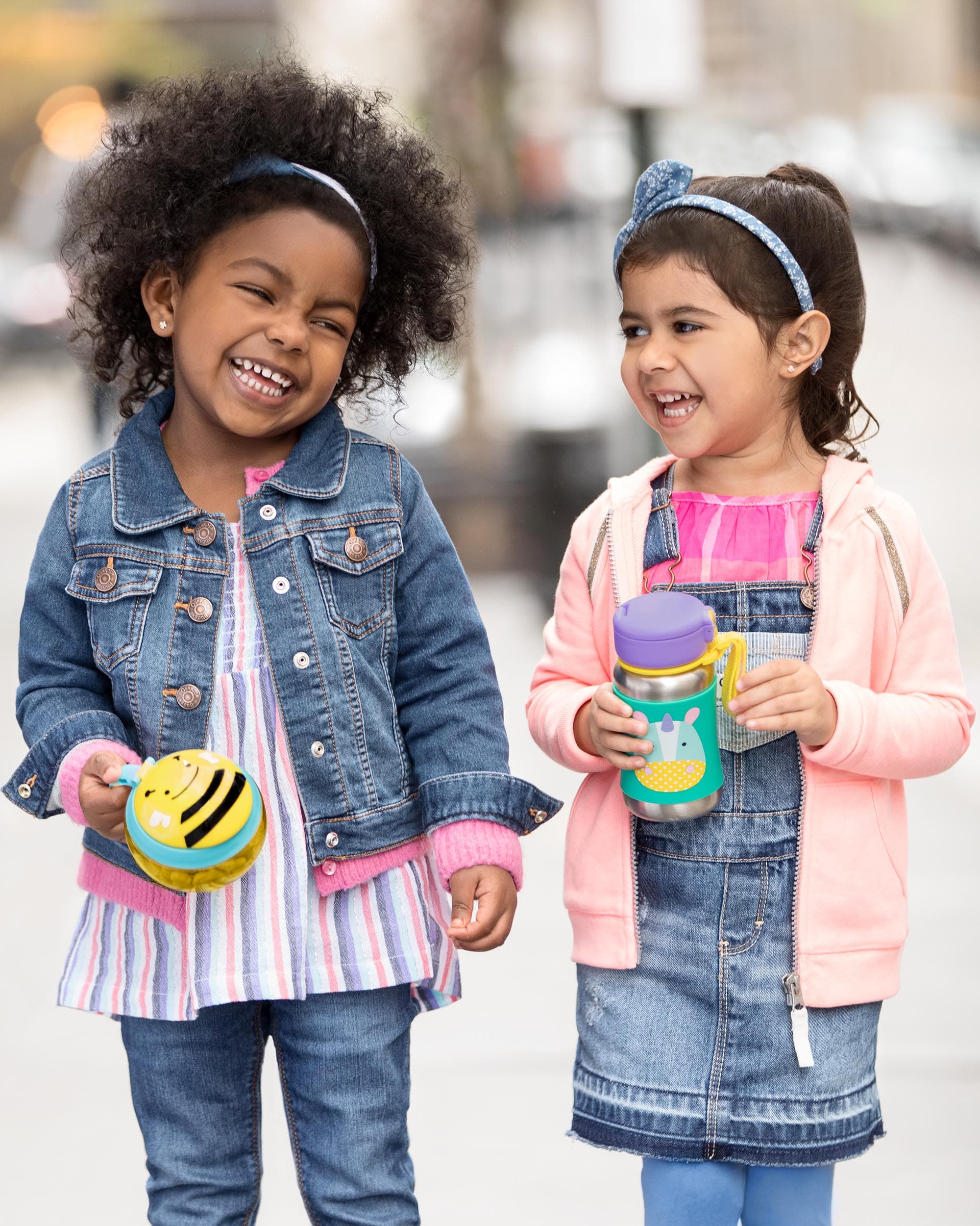 Skip Hop Zoo Stainless Steel Straw Bottle - Insulated Kids Water Bottle with Leak-Proof Lid, BPA-Free & Eco-Friendly - Perfect for School, Travel & Outdoor Activities