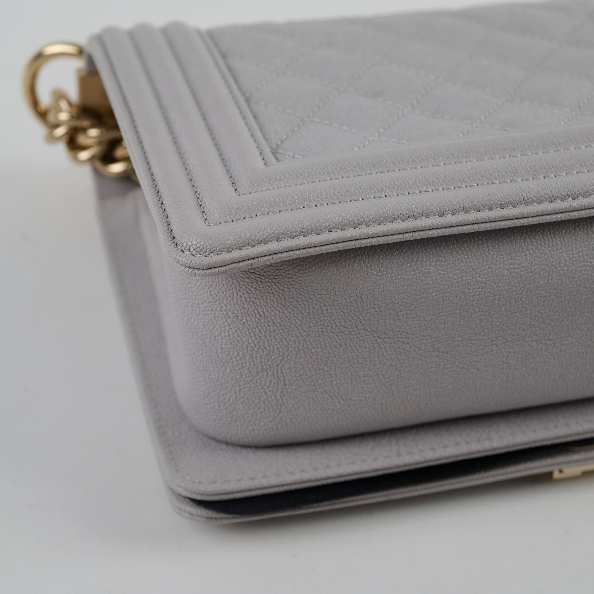Chanel Boy Bag Old Medium Grey Caviar Leather Crossbody Bag - Luxury Designer Handbag for Women, Perfect for Parties, Dating & Daily Use