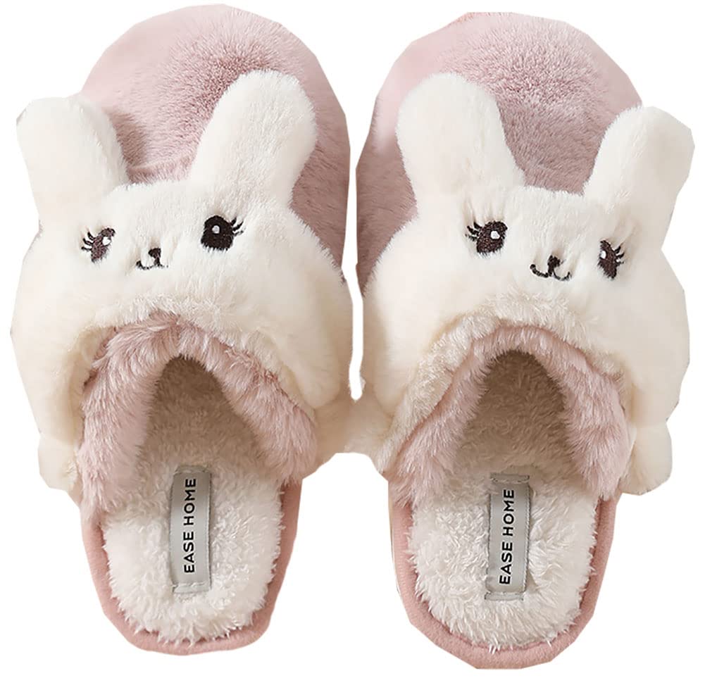 Cozy Winter Slippers for Women & Men - Warm Cartoon Bunny Animal House Shoes with Non-Slip Durable PVC Soles | Perfect for Indoor Comfort, Lounge Wear & Gift Giving