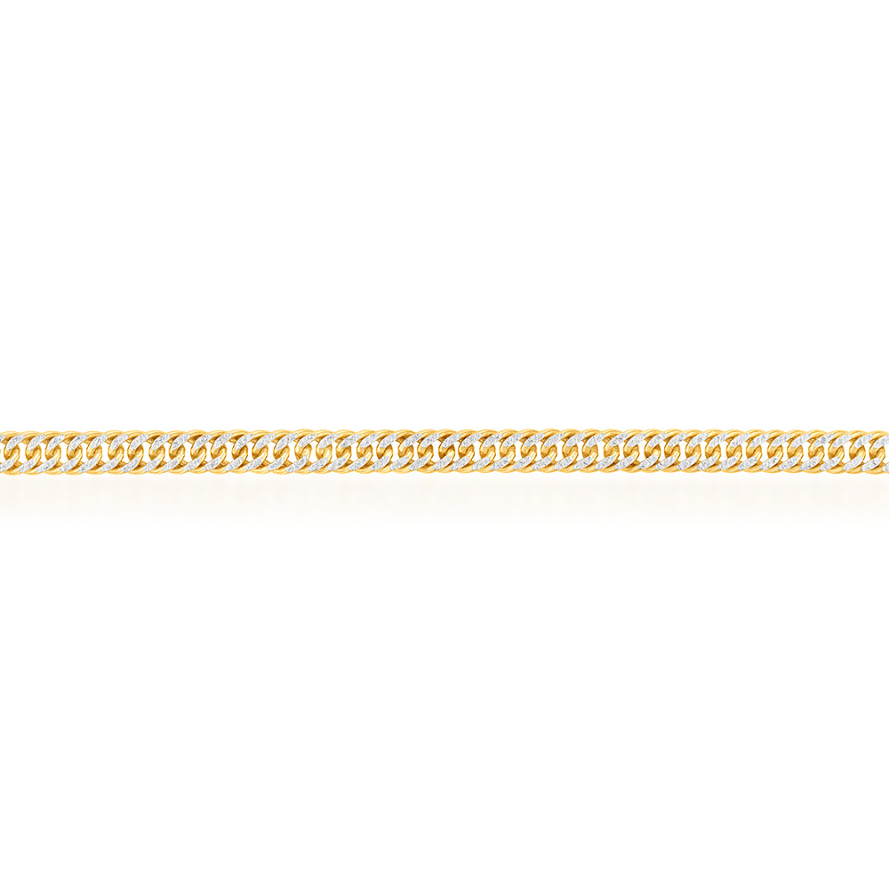 9ct Silver Filled Yellow & White Gold Double Curb Chain 45cm - Elegant Necklace for Women, Perfect for Layering, Gifts & Everyday Wear