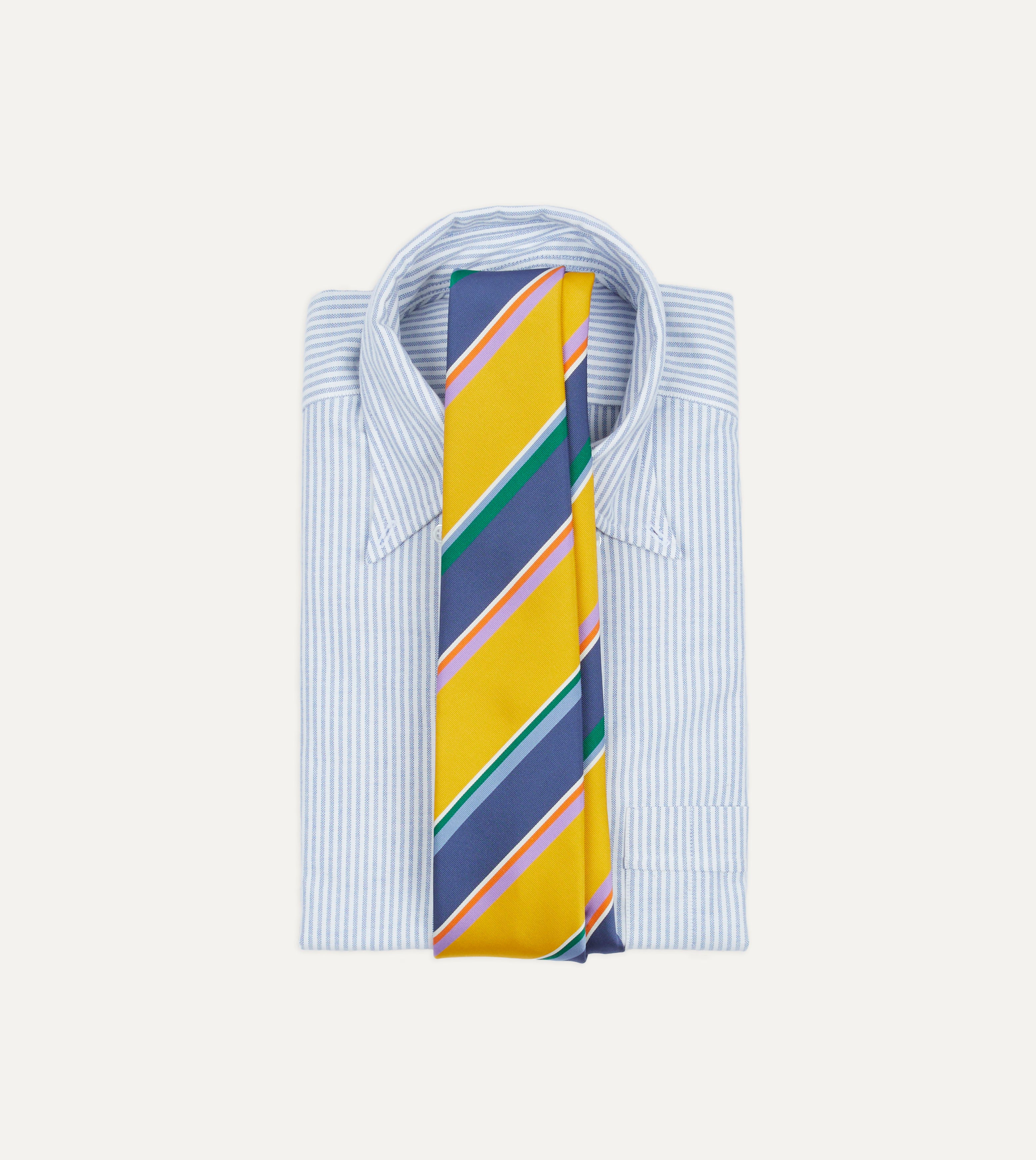Premium Yellow Multi-Stripe Silk Tipped Necktie for Men - Elegant Business & Formal Occasions, Weddings & Office Wear