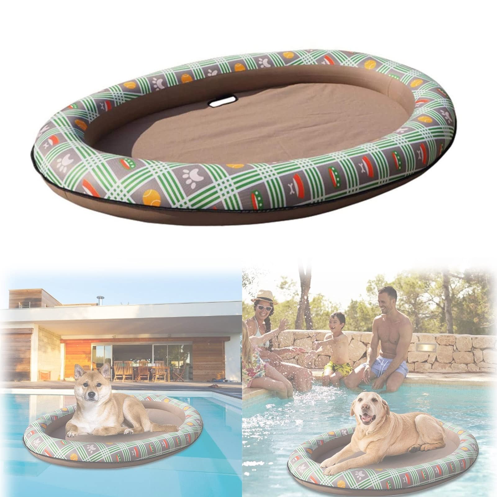**Luoyipink Inflatable Dog Pool Float - Safe, Durable & Portable Pet Swimming Toy for Dogs & Cats | Foldable Floating Row Bed for Beach, Pool & Backyard Fun**