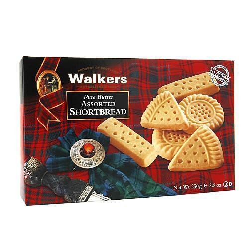 Pure Butter Assorted Shortbread Cookies by Walkers - 8.8 oz (Pack of 4) | Perfect for Tea Time, Gifts & Holiday Baking