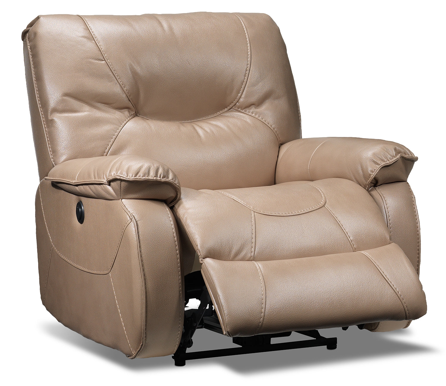 Canton Power Recliner Chair - Taupe Brown Leather Massage Recliner with USB Charging & Cup Holders - Perfect for Living Room, Home Theater & Office Relaxation