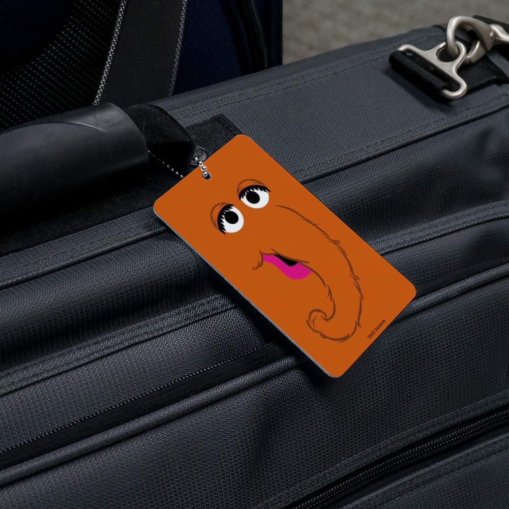 Sesame Street Snuffleupagus Face Luggage Tag - Cute Cartoon Character ID Card Holder for Suitcases, Backpacks & Carry-On Bags - Perfect for Travel, Kids' Luggage & Disney Trips