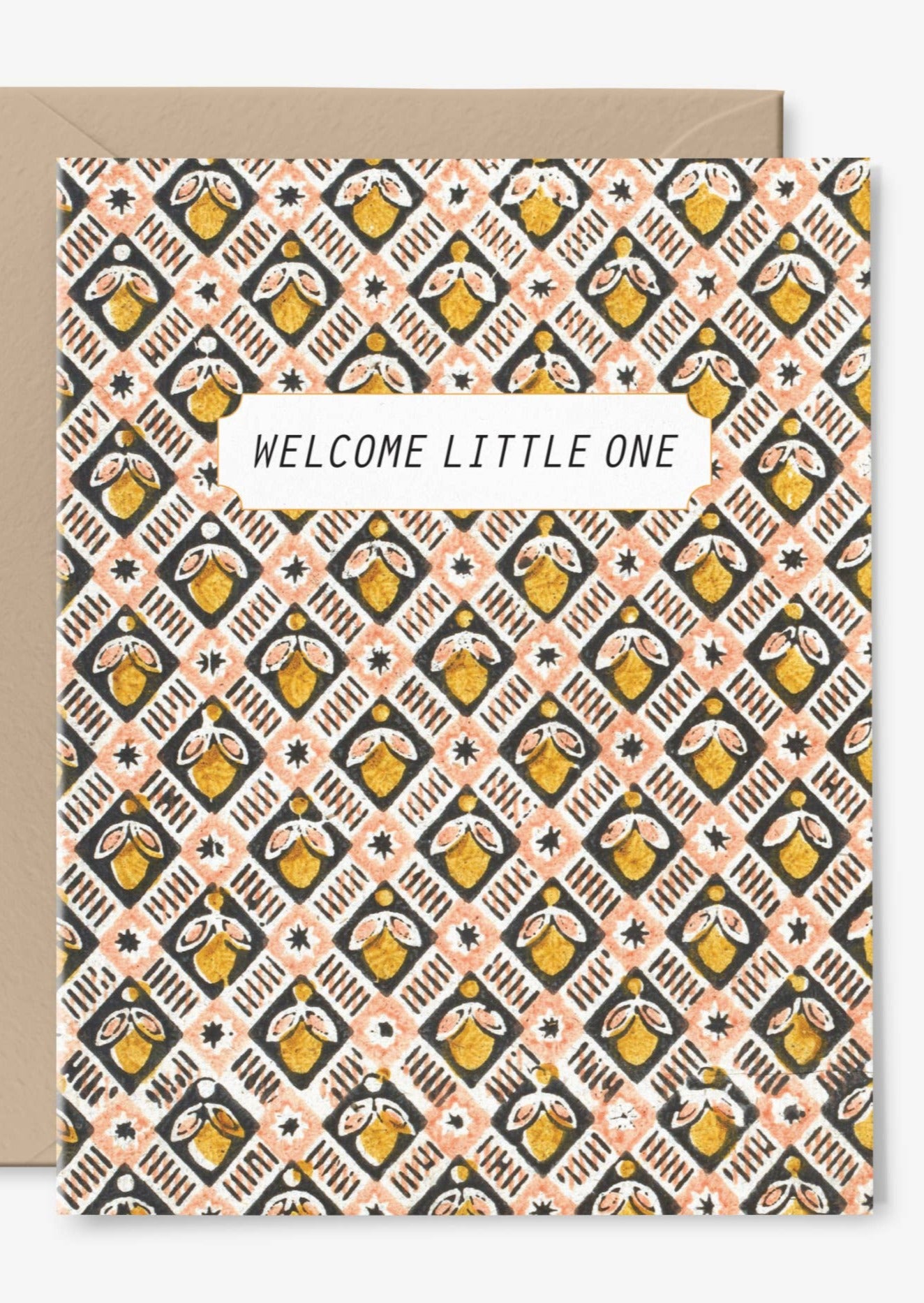 Vintage Welcome Little One Greeting Card - Handmade Baby Shower Invitation, Newborn Announcement, Gender Reveal - Perfect for Baby Showers, Birth Announcements & Celebrations