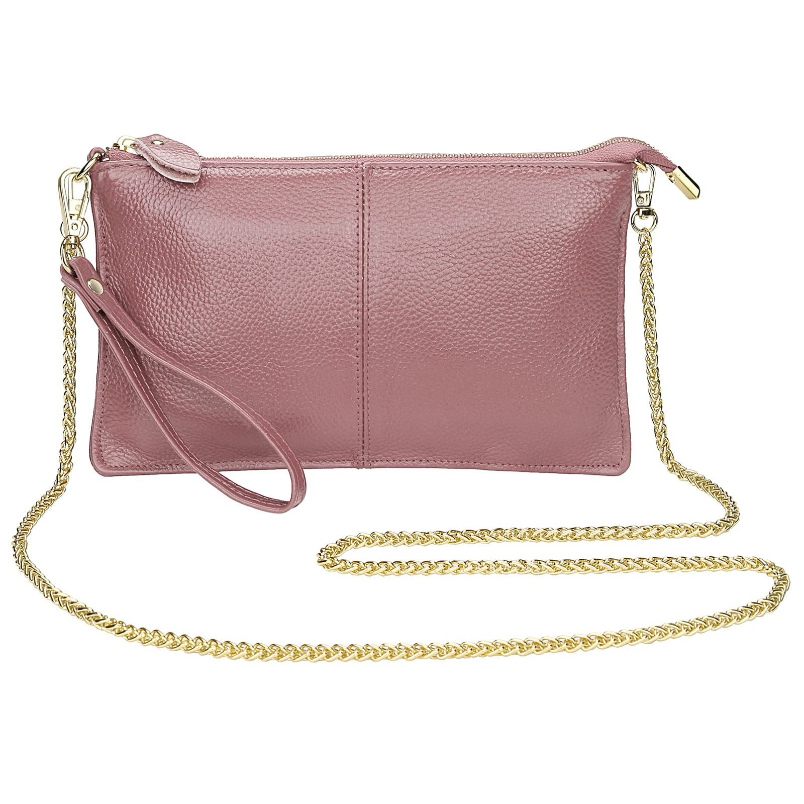 Uromee Women's Genuine Leather Wristlet Wallet Clutch Purse - Crossbody Bag with Detachable Shoulder Strap for Everyday Use, Travel & Special Occasions