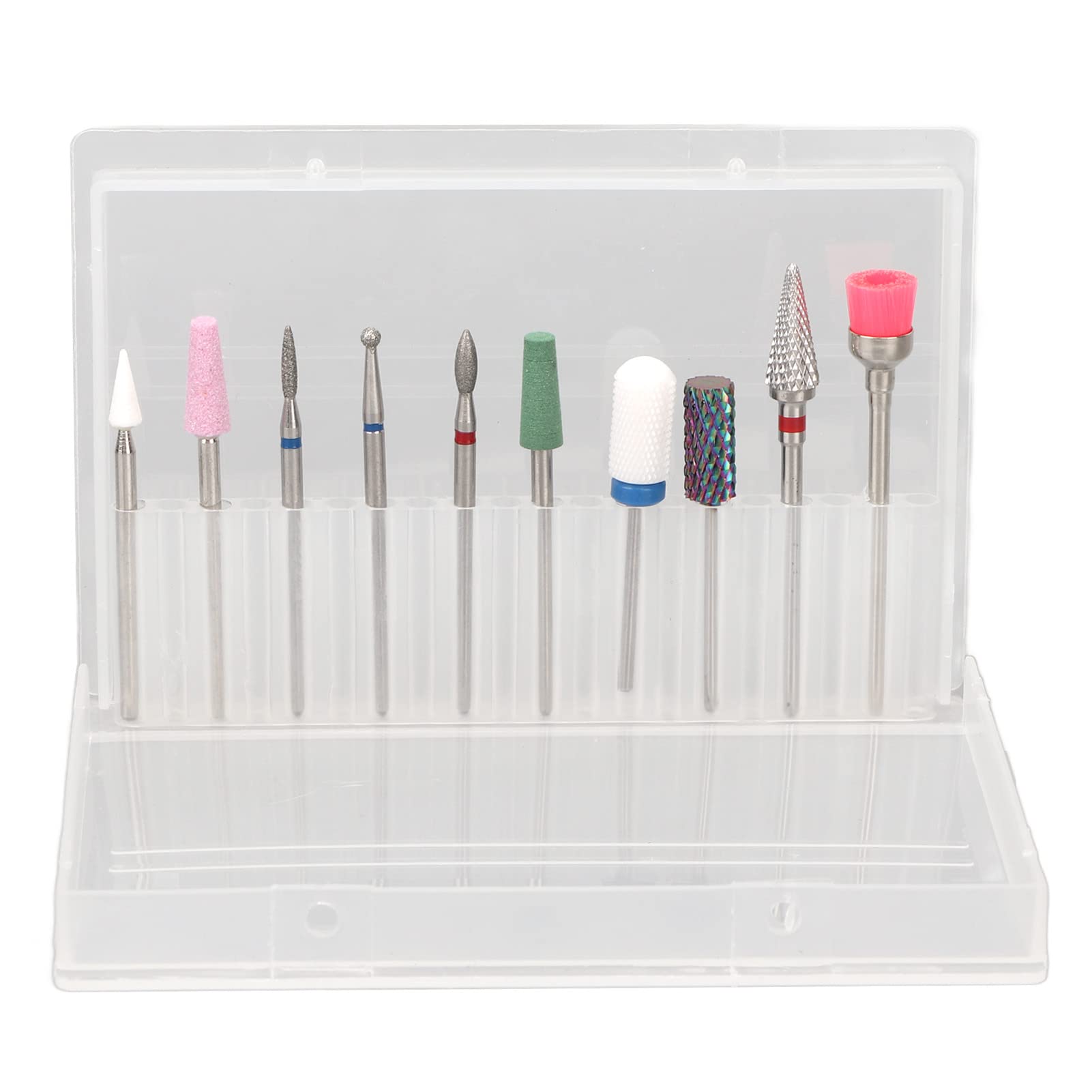 10PCS Professional Nail Drill Bit Set for Manicure & Pedicure - Ceramic Cuticle Remover, Polishing Bits & Nail Art Tools Kit | Perfect for Salon, Home Use & DIY Nail Care