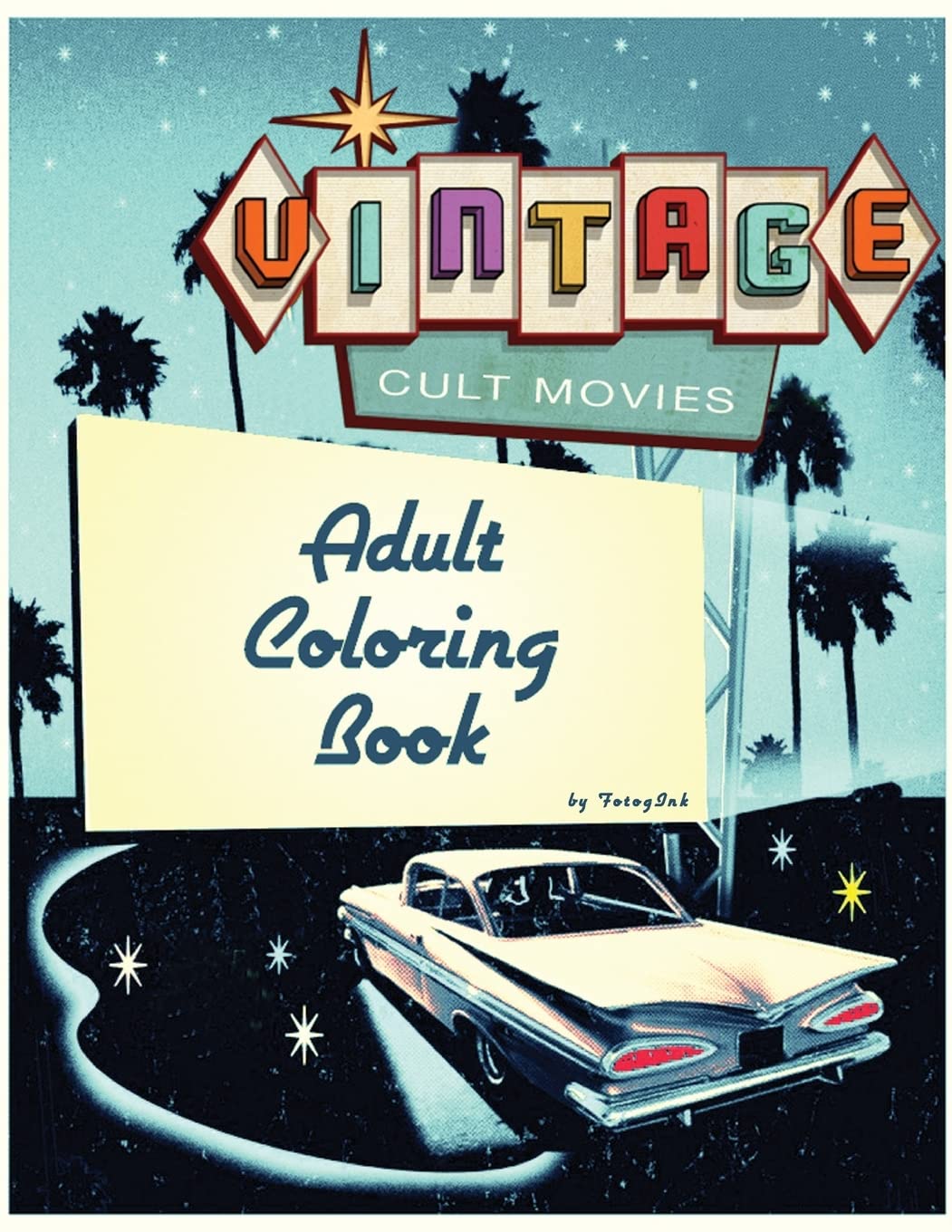 Vintage Cult Movie & TV Scenes Adult Coloring Book - Famous Classic Film & Television Art for Relaxation & Stress Relief - Perfect for Movie Lovers, Artists & Therapy Use