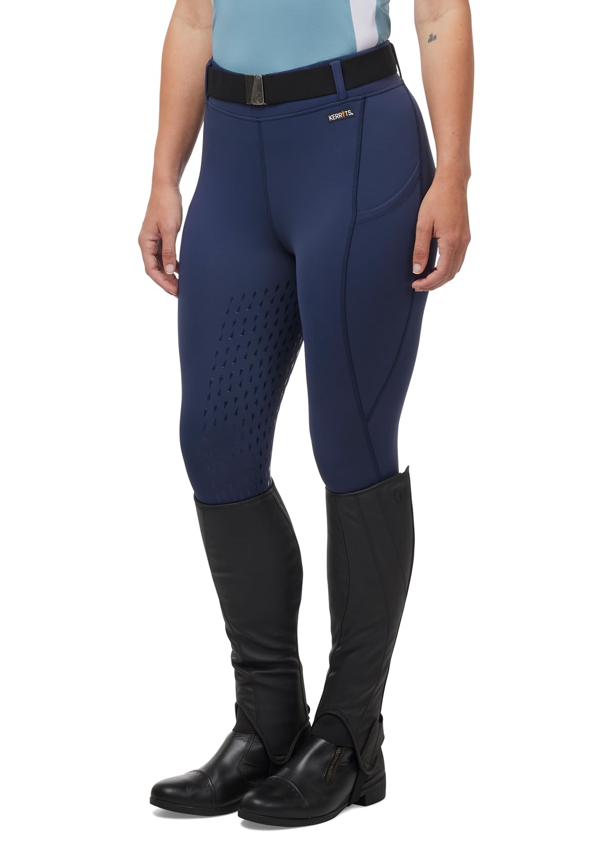 Kerrits Women's Coolcore Full Leg Grip Horse Riding Tights – Breathable Cooling Equestrian Leggings with Silicone Grip & Pockets for Training, Show Jumping & Trail Riding