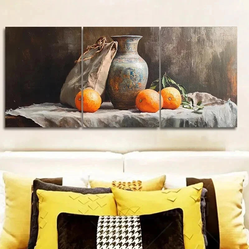 3-Piece Still Life Oil Painting Wall Art Set - Old Vase Canvas Prints Framed 50x70cm | High Quality Australian Made Wall Decor | Perfect for Living Room, Bedroom & Office Decor