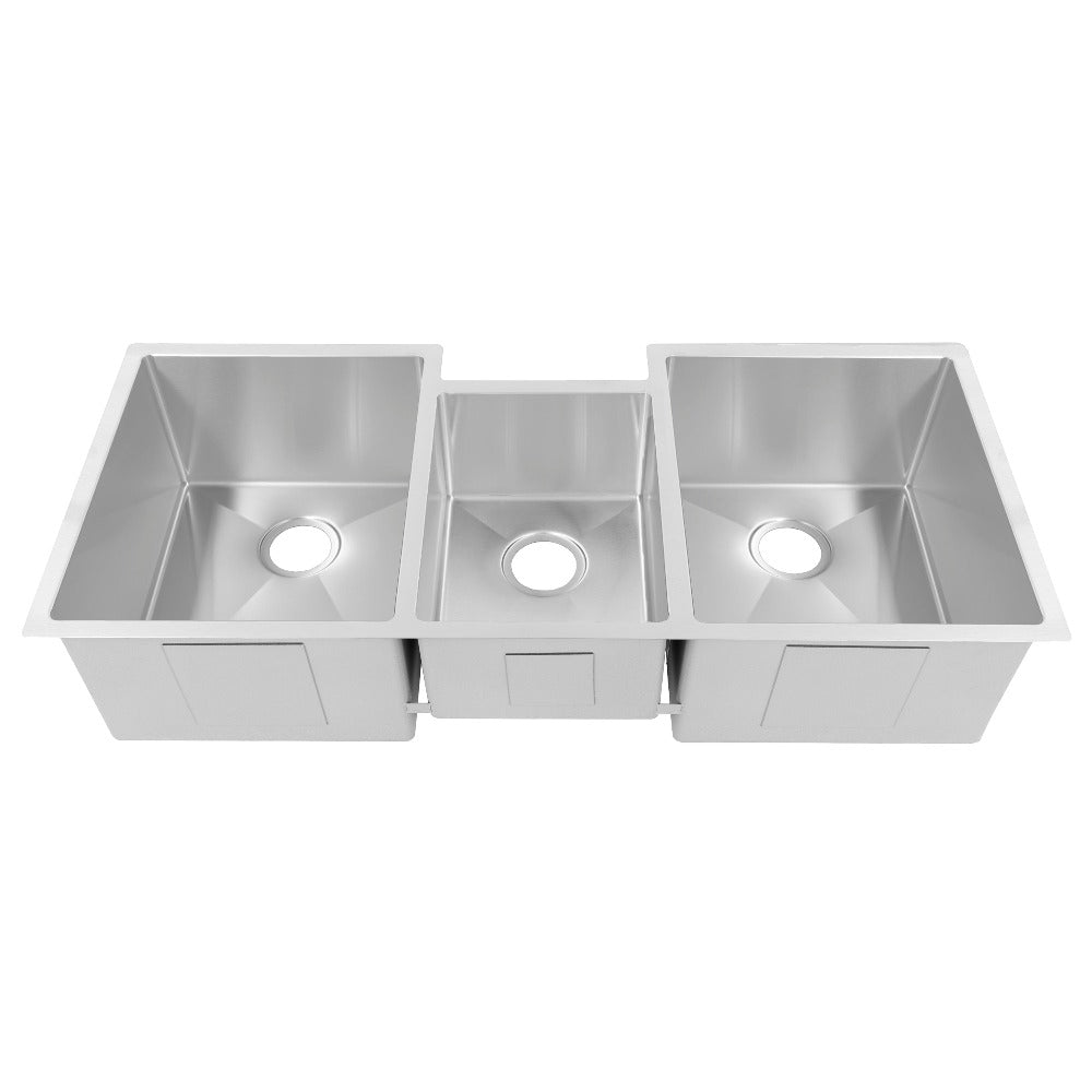 ZLINE Breckenridge 45-Inch Undermount Triple Bowl Stainless Steel Kitchen Sink with Bottom Grid & Accessories (SLT 45) - Perfect for Large Kitchens, Commercial Use & Heavy-Duty Food Prep