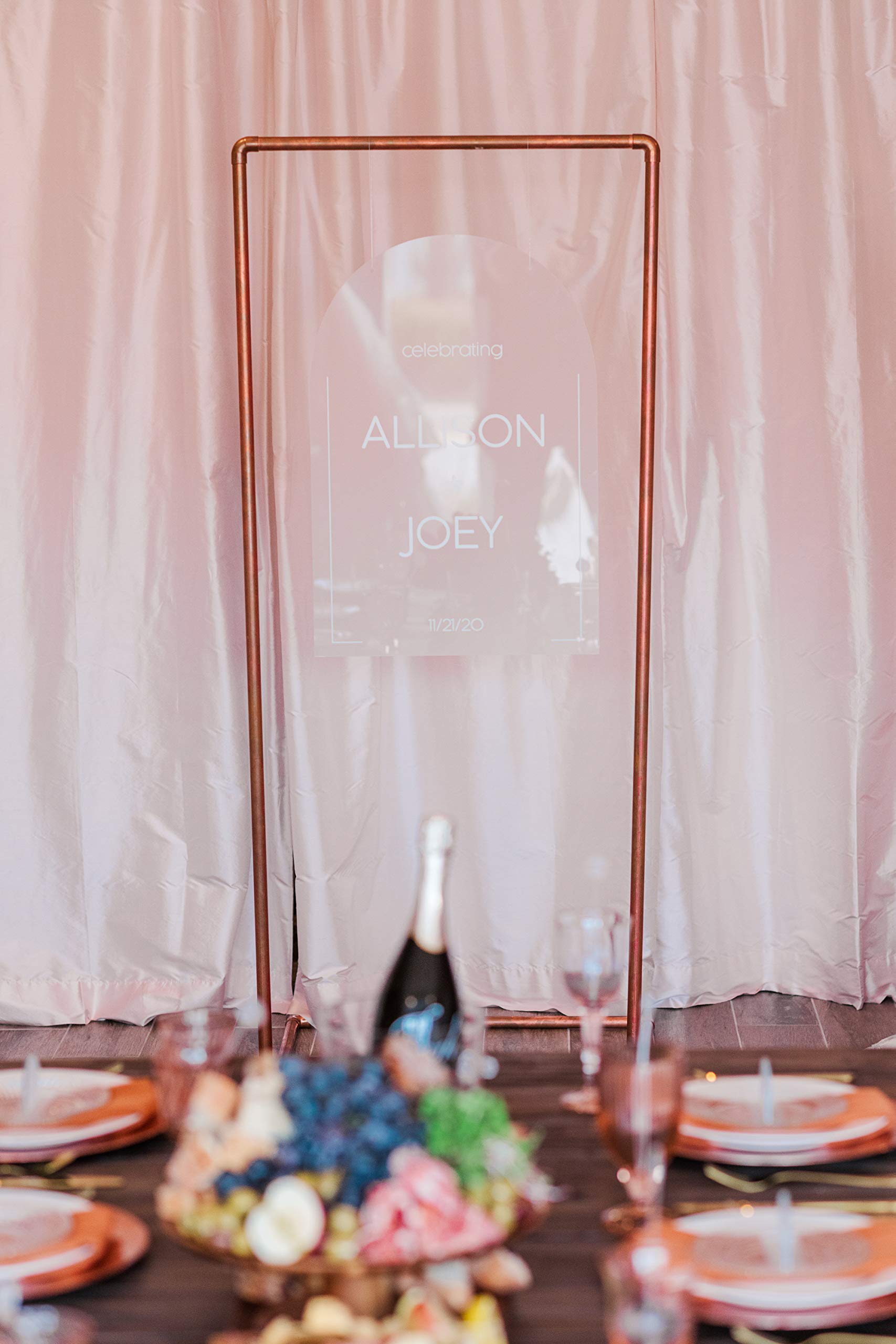 Elegant Frosted Acrylic Wedding Welcome Sign - Arch-Shaped Clear Modern Decoration for Wedding Ceremony & Reception Display - Perfect for Outdoor, Indoor, and Backyard Weddings