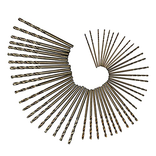 Mekek 50-Piece 1.0-3.0mm M35 Cobalt HSS Twist Drill Bit Set for Wood, Metal, Steel, Plastic & Aluminum - Perfect for DIY Projects, Home Repairs, and Professional Metalworking