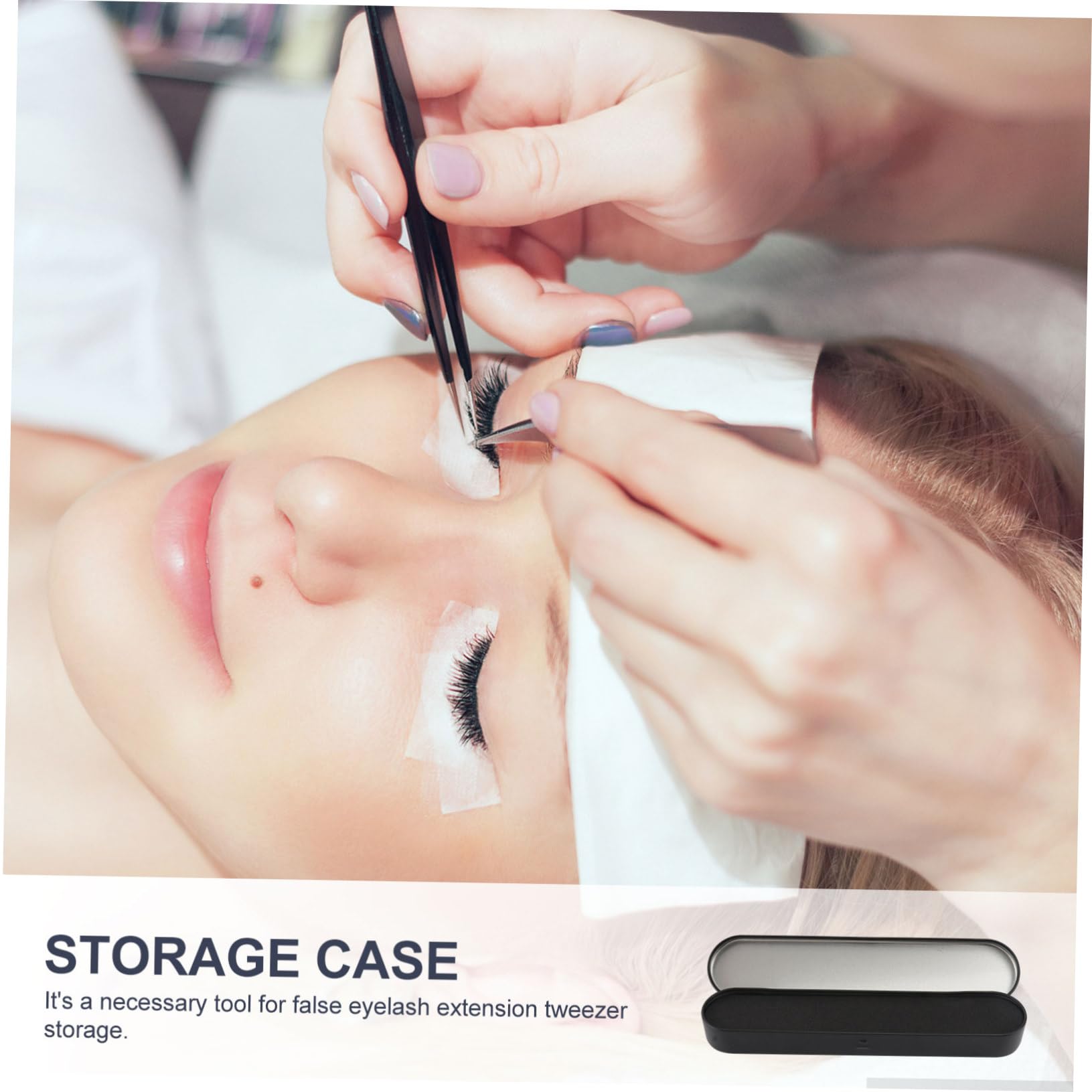 Professional CANIGHT Eyelash Extension Tweezers Storage Box - 5-Piece Set with Double Layer Sponge Padding for Secure Drop Protection & Comfortable Grip - Perfect for Lash Technicians, Salon Professionals & Home Use