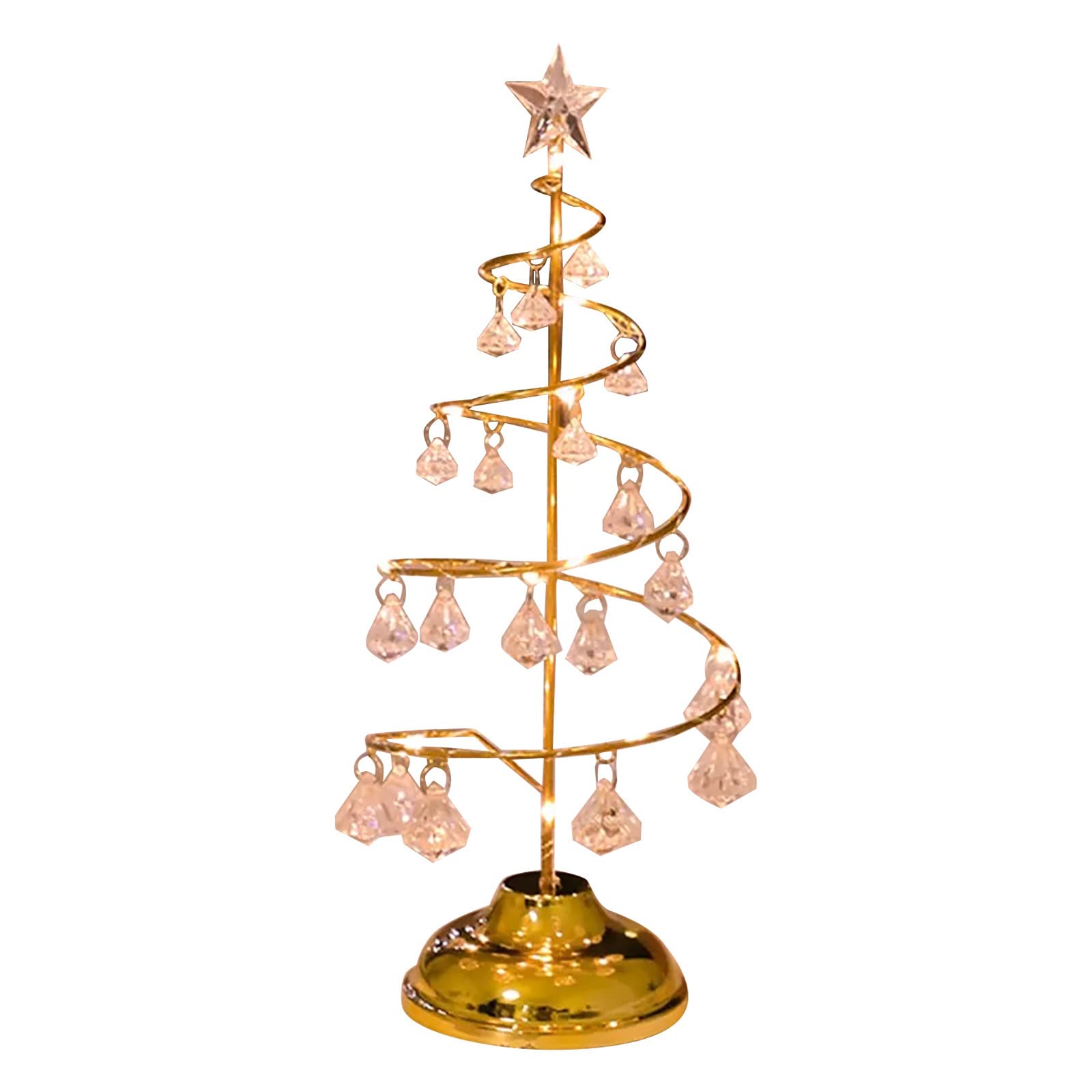 LED Christmas Tree Lights - Crystal Icicle Ornaments with Warm White Glow | Waterproof Fairy Lights for Indoor/Outdoor Holiday Decorations | Perfect for Xmas Tree, Mantel, Window & Party Decor