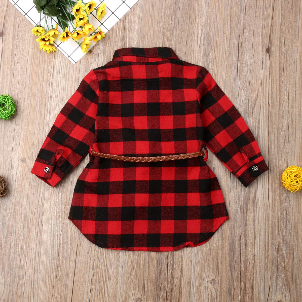 Adorable Toddler Girls Long Sleeve Plaid Party Dress - Princess Wedding Mini Dress with Waistband - Perfect for Birthday Parties, Weddings & Special Occasions