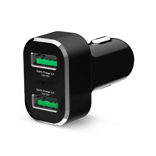 GDS® 2 Port USB Car Charger with Qualcomm® Quick Charge 3.0 - Fast Charging for iPhone, Samsung & Android - Perfect for Road Trips & Daily Commutes