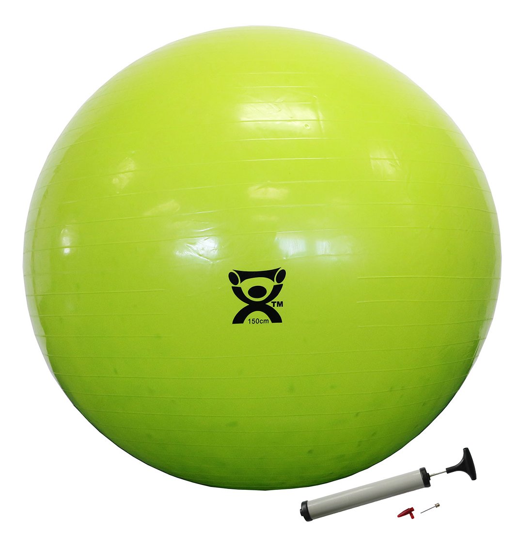 CanDo Inflatable Exercise Ball - 59 Inch (150cm) Stability Ball for Yoga, Pilates & Core Workouts - Includes 12