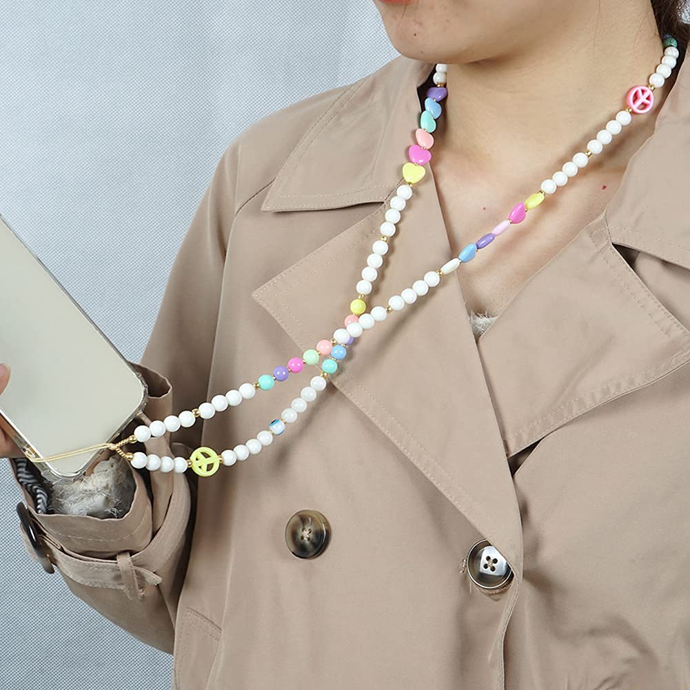 Colorful Beaded Phone Lanyard - Anti-Lost Wrist Strap for Smartphones