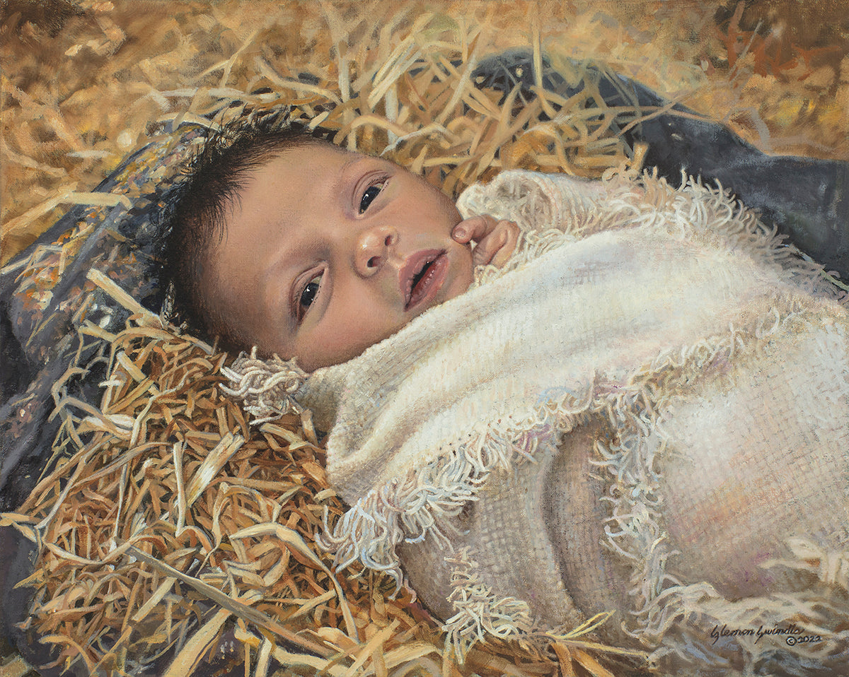 Born This Day by Liz Lemon Swindle - Inspirational Christian Art Print for Home & Office Decor - Perfect for Christmas Gifts & Holiday Wall Art