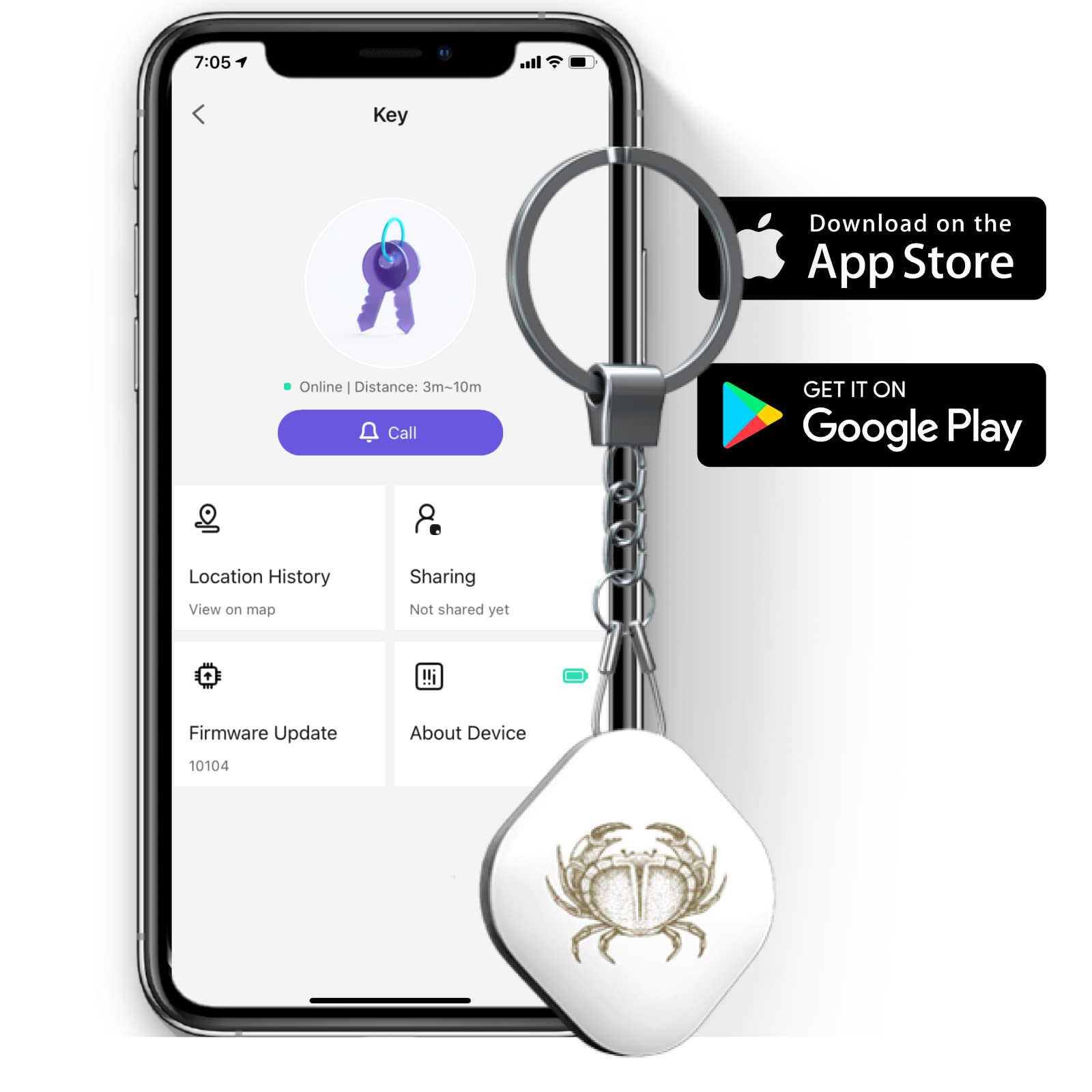 Nutale Bluetooth Key Finder for Keys, Pets & Bags - Cancer Constellation Design