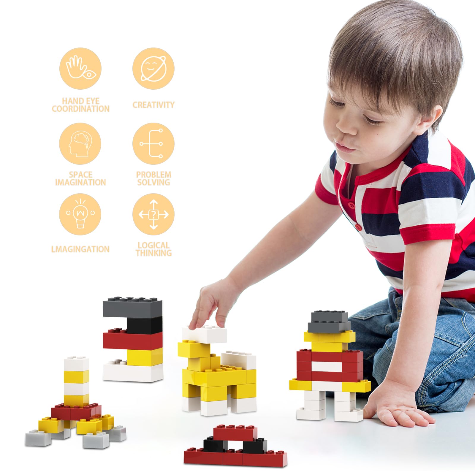 300 Pcs Classic Dark Grey Building Bricks Bulk Set - Compatible with Lego & Major Brands - Creative Construction Blocks for Kids Ages 6-10 - Perfect for STEM Learning, Birthday Gifts & Family Bonding Activities