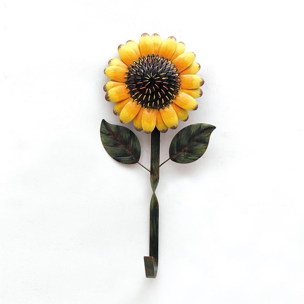 Rustic Metal Sunflower Key Hook - Wall Mounted Key Holder for Keys, Towels, Coats & Accessories | Perfect for Kitchen, Bathroom & Home Decor | Organize Entryway, Mudroom & Bedroom