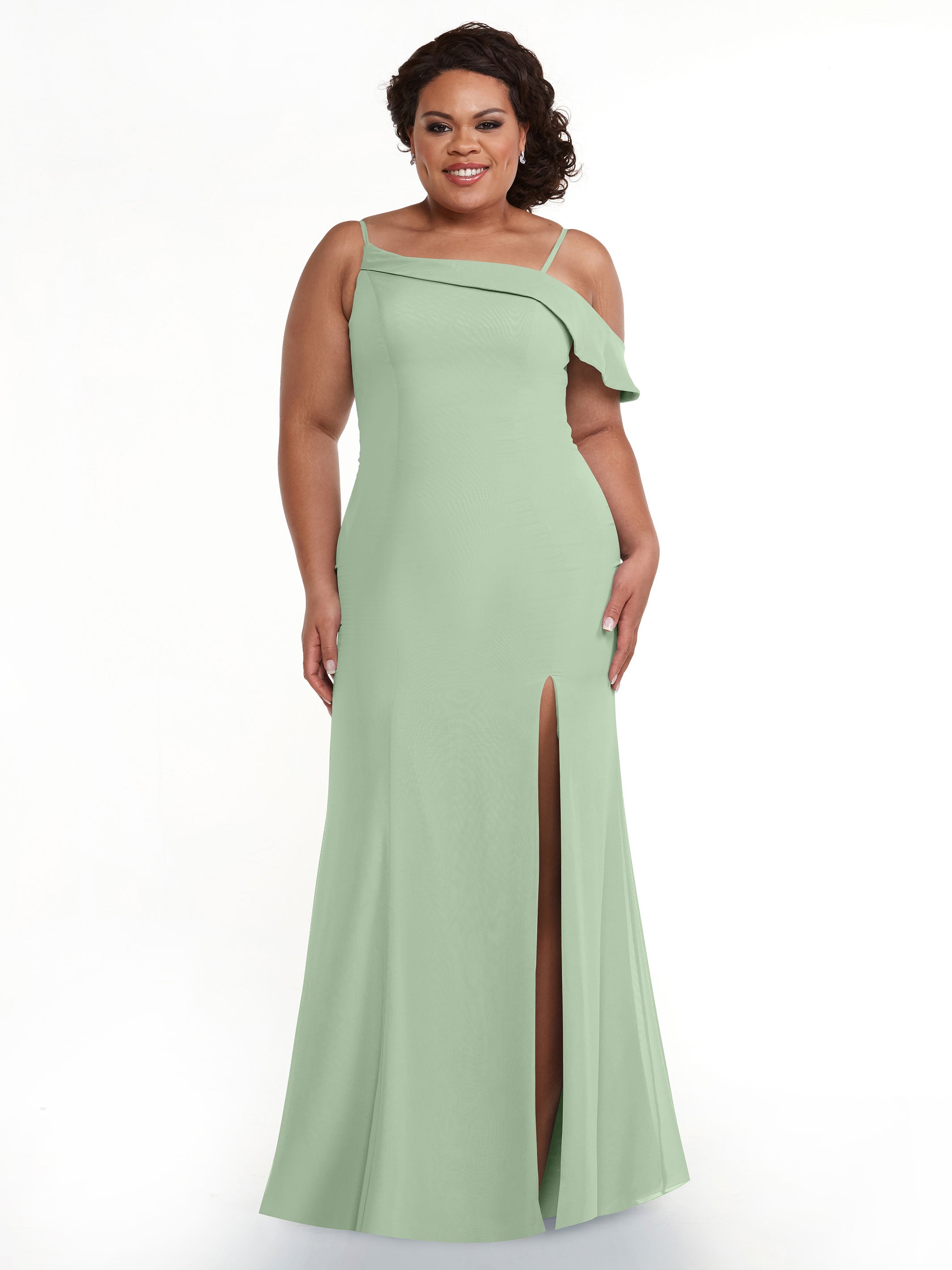 Elegant One Shoulder Fit & Flare Chiffon Bridesmaid Dress 80153 - Perfect for Weddings, Formal Events & Special Occasions