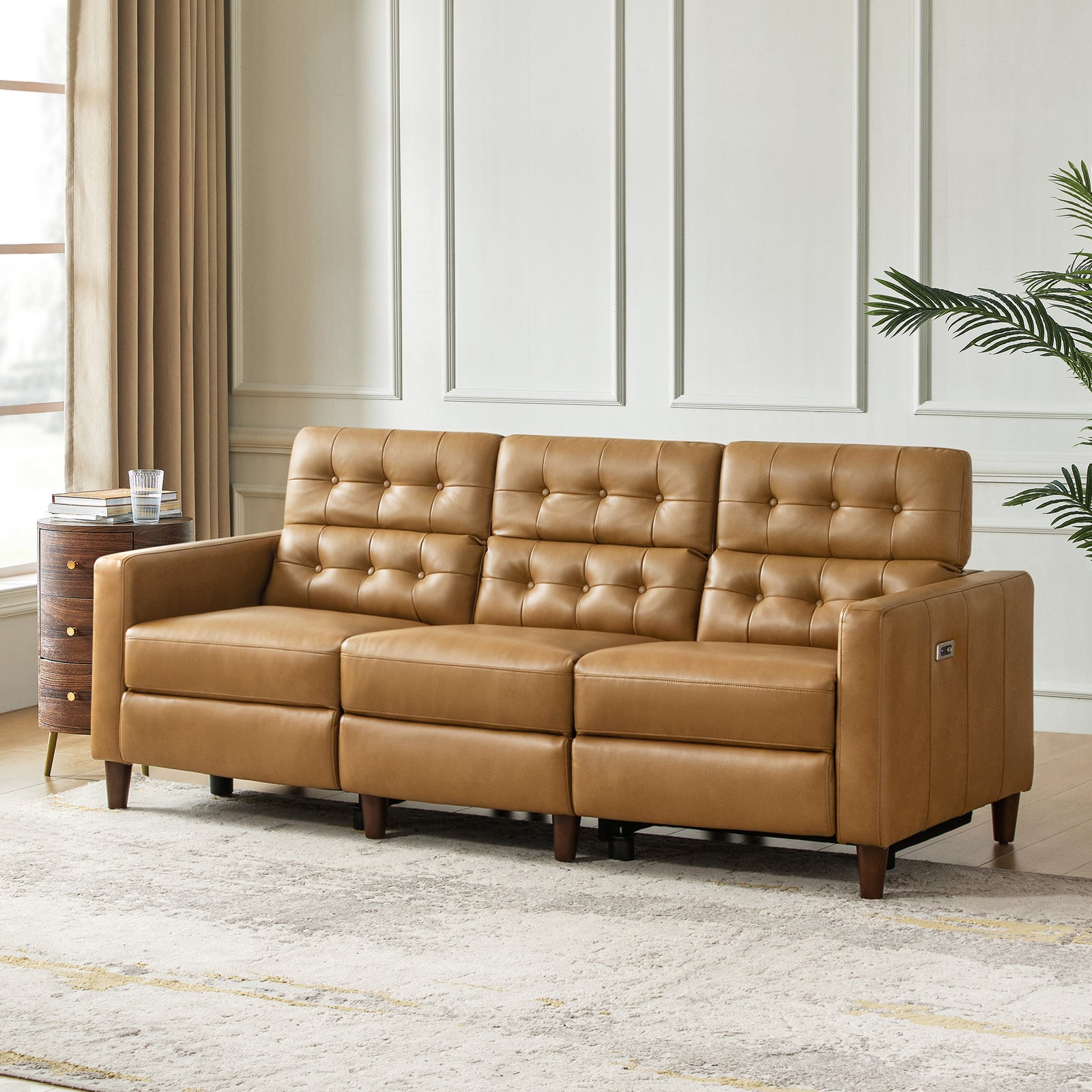 Viktor Mid Century Modern Oversized Power Reclining Sectional Sofa with Adjustable Headrests - Comfortable L-Shaped Couch for Living Room, Home Theater & Family Gatherings