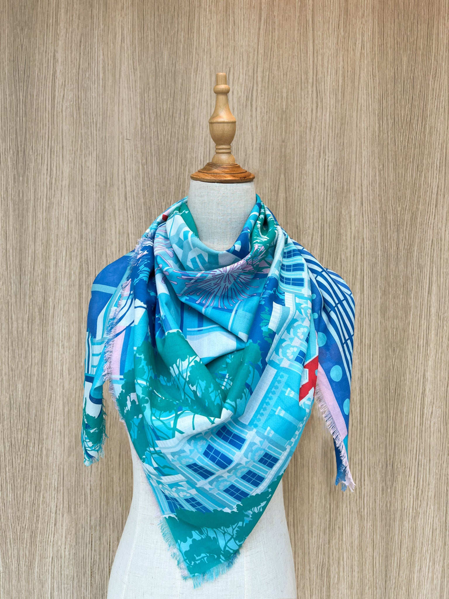 Elegant A City in a Garden Cotton Scarf - Lightweight & Breathable Fashion Accessory for Women - Perfect for Travel, Office, and Everyday Wear