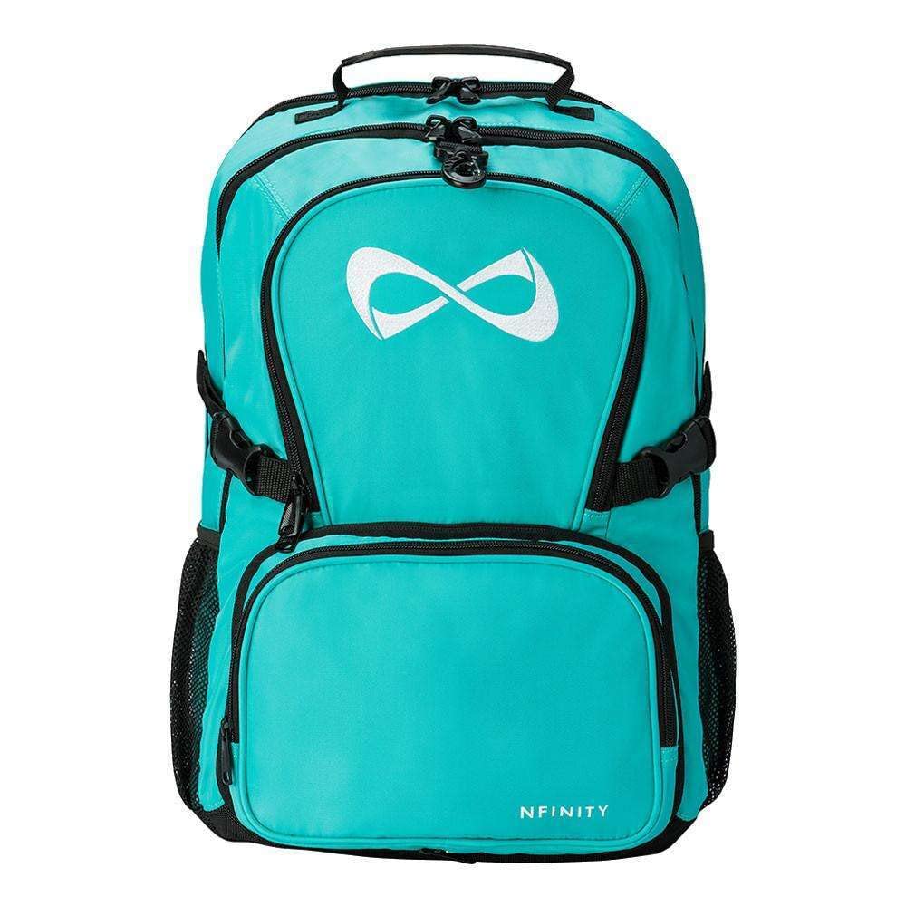 Nfinity Classic Cheer Backpack for Cheerleading - Lightweight Travel Backpack with Detachable Purse & Laptop Sleeve - Durable Sports Backpack for Cheerleaders & Athletes - Perfect for Gym, School & Travel (Teal)