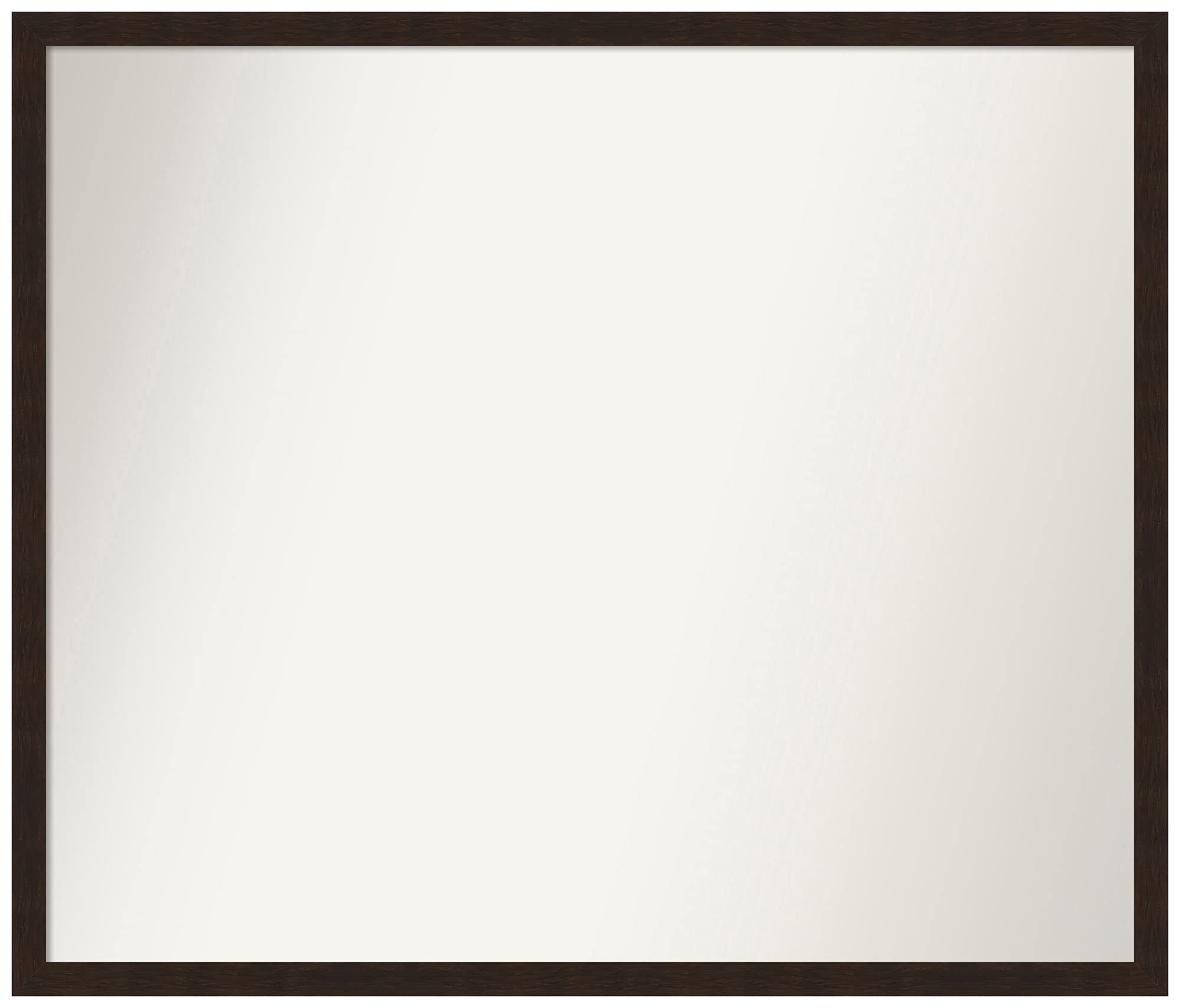 Amanti Art Non-Beveled Custom Wall Mirror 23x27 Inches - Carlisle Espresso Narrow Frame - Bathroom & Living Room Mirror - Various Sizes Available - Elegant Brown Wood Finish