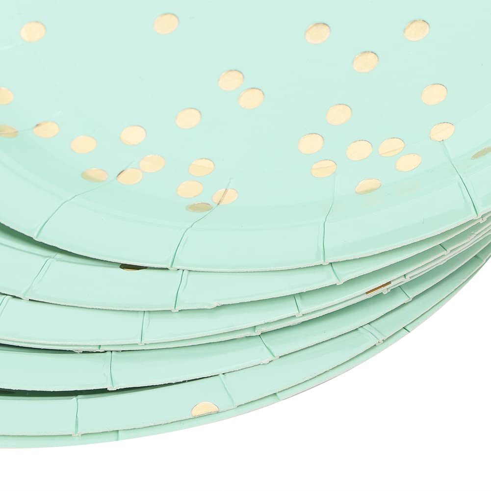 8-Piece Disposable Paper Plate Set - Eco-Friendly Cake Trays & Dessert Platters for BBQ, Birthday, Christmas, Wedding Parties (Mint Green) | Perfect for Outdoor Events, Catering & Holiday Celebrations
