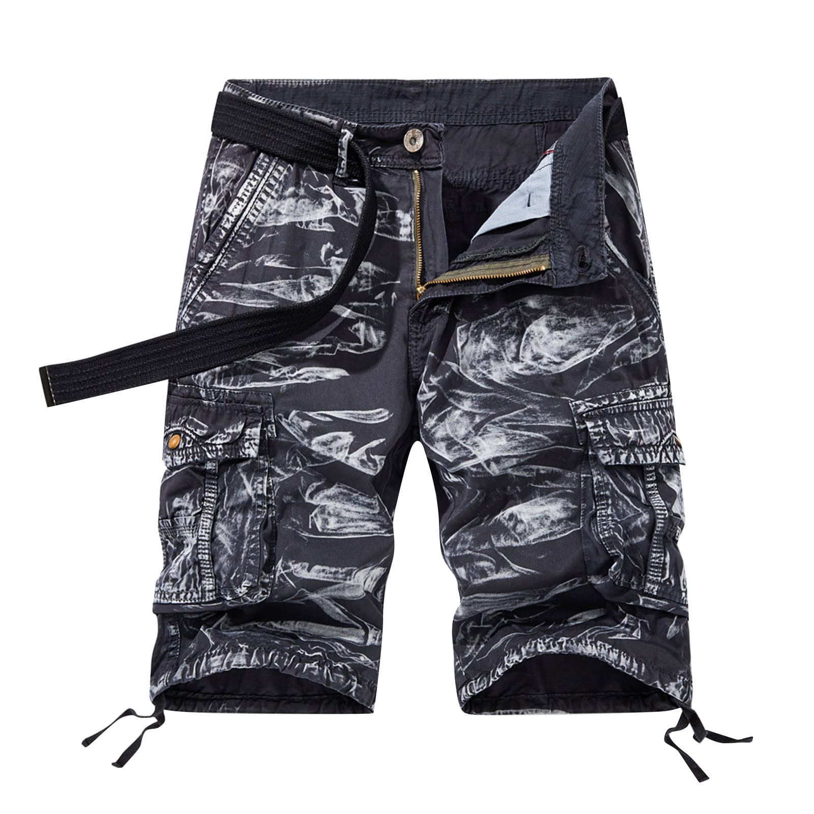 **LindoMaker Men's 7 Inch Inseam Bermuda Shorts - Plus Size Comfortable Travel, Gym, Workout & Running Shorts for Casual Wear, Outdoor Activities & Sports**