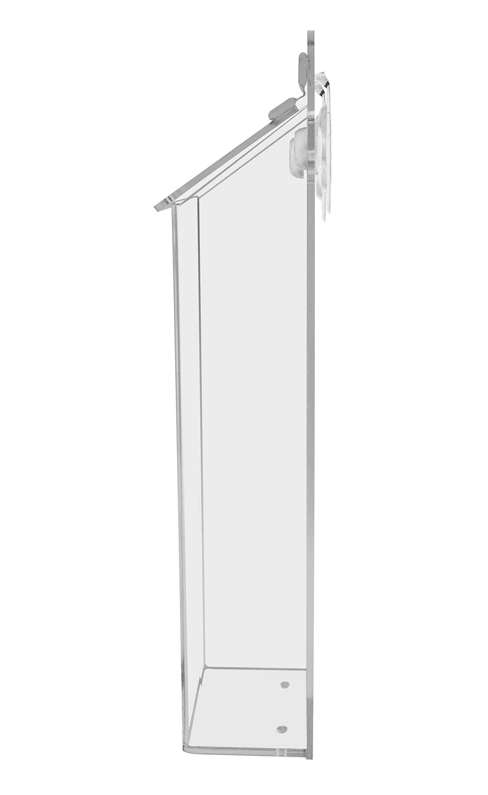 2 Pack Clear Acrylic Suction Cup Brochure Holders - Outdoor/Indoor Window & Glass Wall Mount for 4x9 Inch Rack Cards, Flyers & Handouts - Includes Take One Sticker - Perfect for Retail Stores, Restaurants, Trade Shows & Advertising Displays