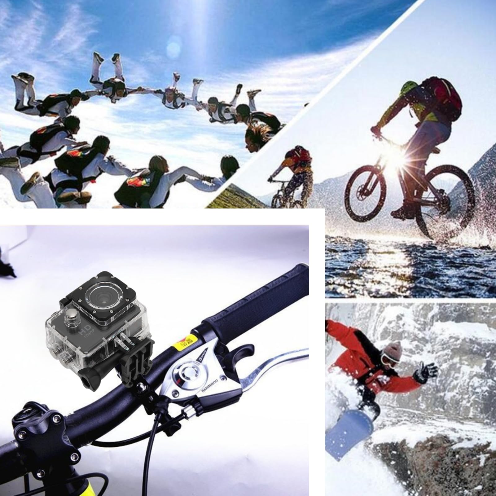 Lazmin112 1080P FHD 30FPS Action Camera with 140° Wide Angle, 131FT Waterproof Underwater Video Camera for Vlogging, Outdoor Sports, Helmets, Bikes & Cars - Perfect for Surfing, Skiing, Cycling & Adventure Travel