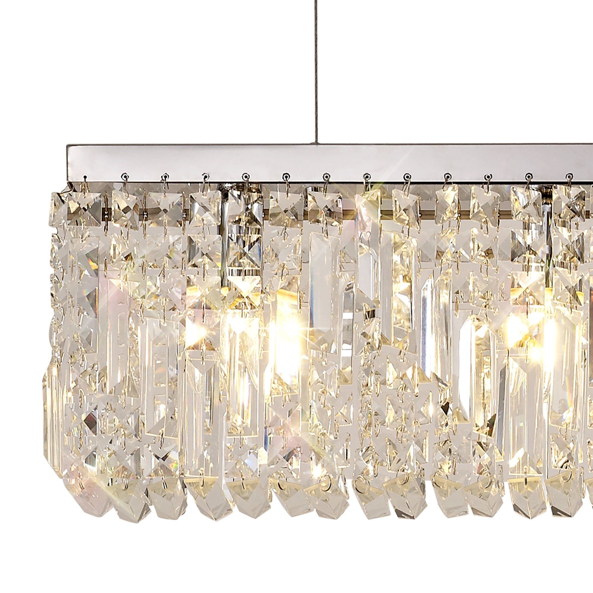 Ashby 5/7Lt Crystal Island Light Fixture in Gold/Chrome - Elegant Dining Room & Kitchen Pendant Lighting for Modern Homes