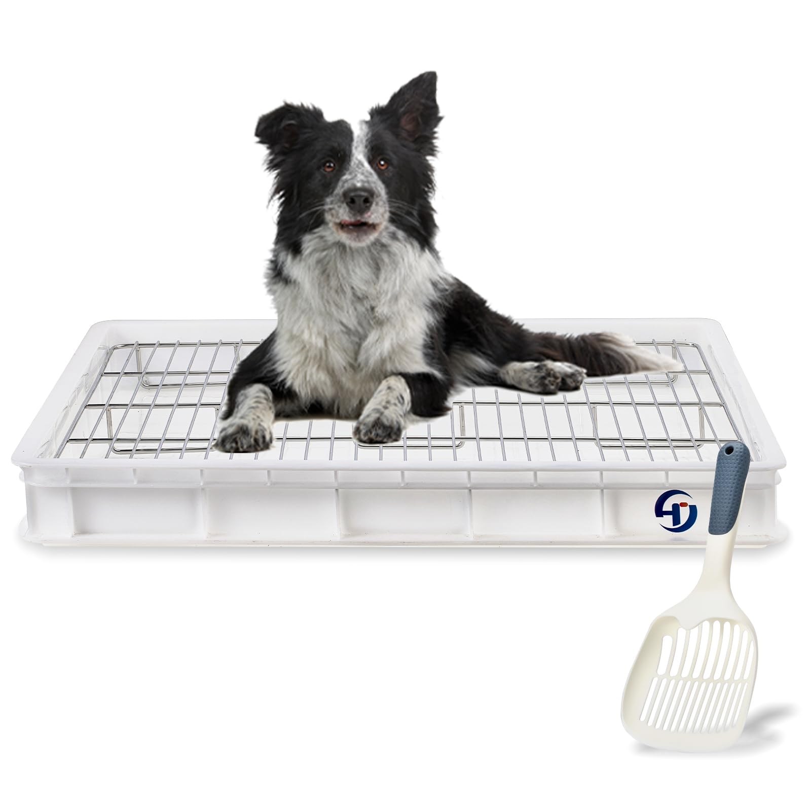 Washable Dog Litter Box for Medium & Large Dogs - Indoor/Outdoor Potty Tray with Separate Urine & Feces Design | Easy Clean Pee Pad for Puppy Training & Housebreaking | Perfect for Apartments, Travel & Senior Dogs