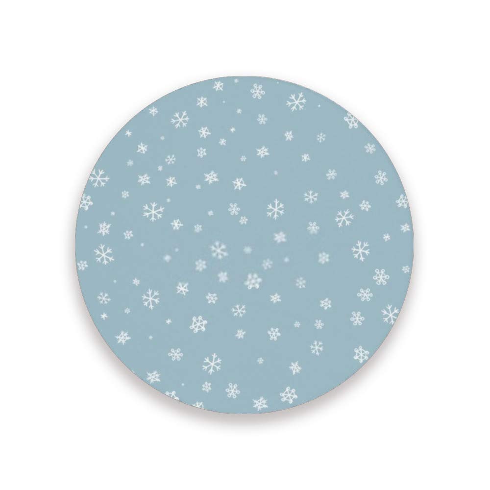 Snowflake Christmas Coasters Set of 2 - Waterproof Cork & Ceramic Drink Coasters for Winter Home Decor - Perfect for Holiday Parties, Living Room, and Coffee Table Decor