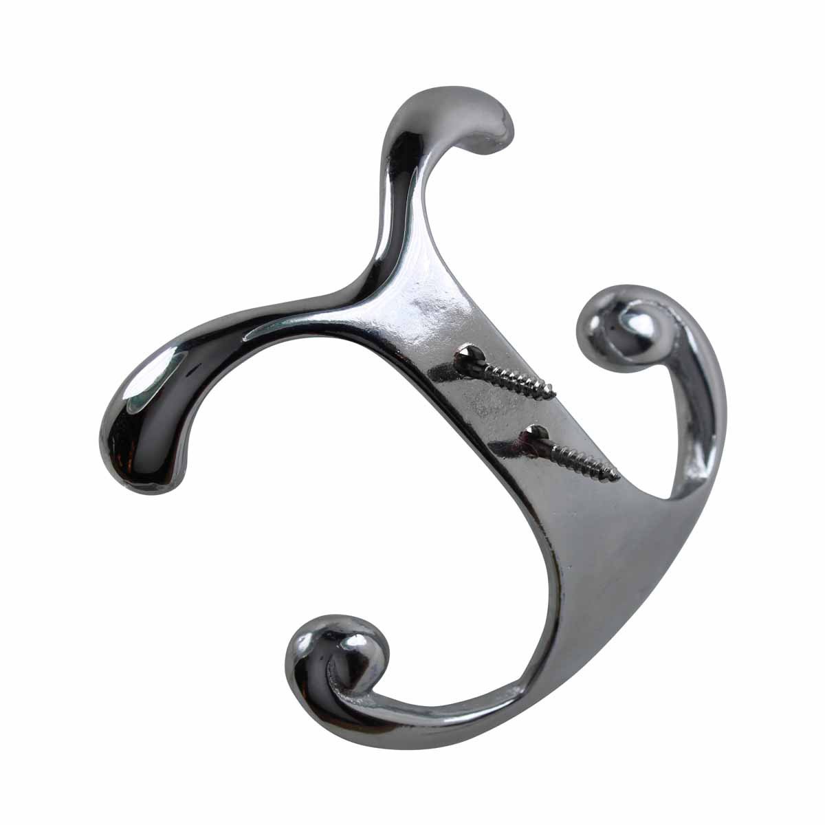 Double Robe Hook Chrome Solid Brass - Heavy Duty Bathroom Towel Hook for Robes, Hats & Coats | Renovator's Supply | Perfect for Bathroom, Bedroom & Entryway Organization