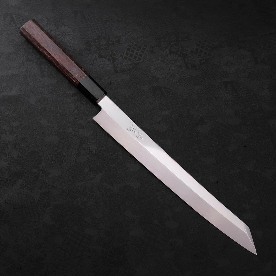 Premium Yanagi Kiritsuke Knife - 270mm Silver Steel #3 Honyaki Mirror Finish with Buffalo & Wenge Handle - Japanese Sushi & Sashimi Chef Knife for Professional Kitchen & Home Cooking