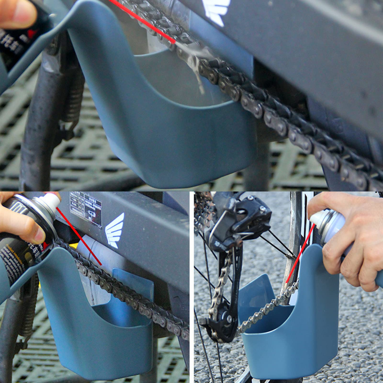 **Motorcycle Chain Cleaner Kit - Splash-Proof Oil Storage Box & Cleaning Tools for Bicycle & Motorcycle Maintenance - Perfect for Garage, Workshop & DIY Bike Care**