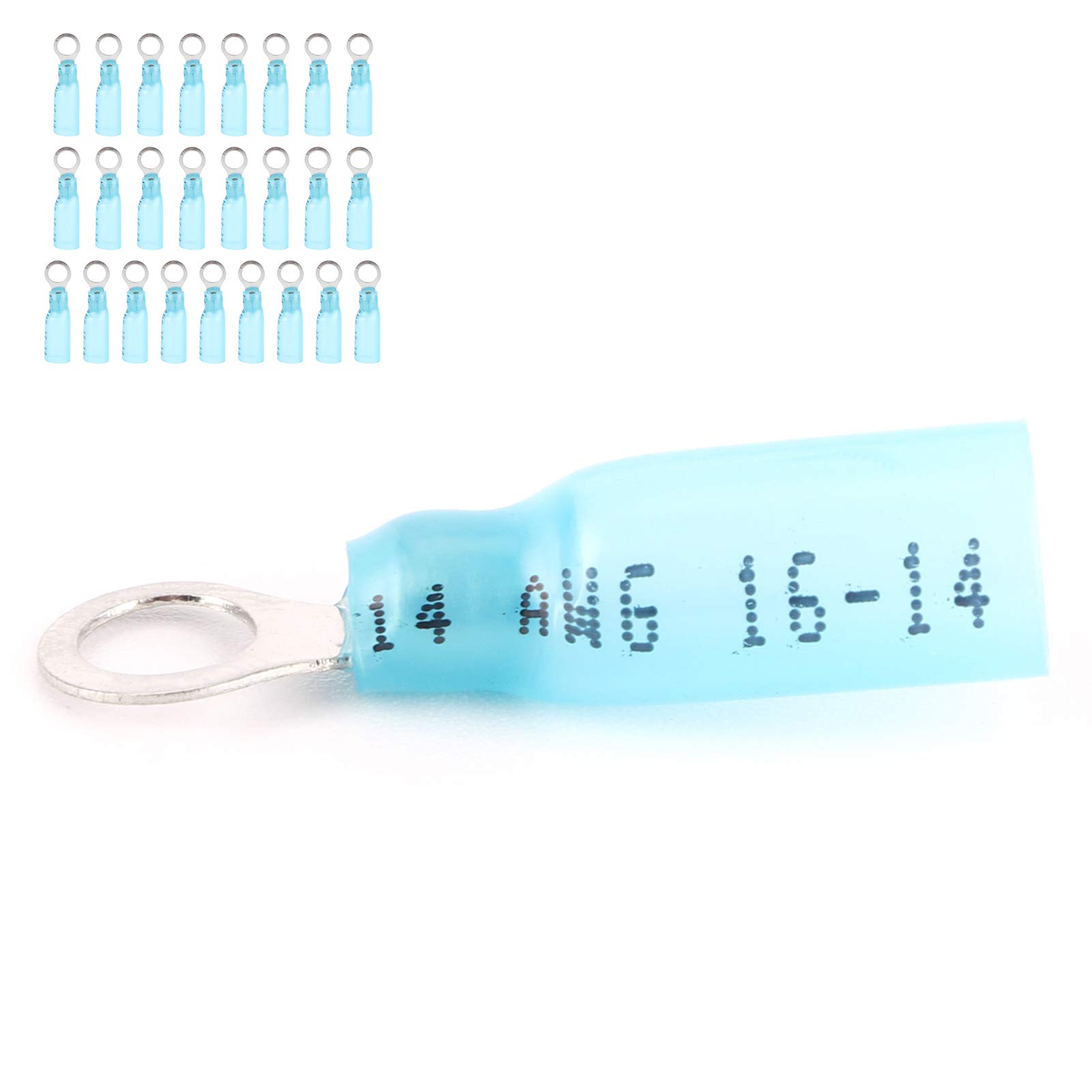 25PCS Heat Shrink Wire Connectors - 1/5 Inch Electrical Quick Splice Terminals with High Conductivity for Automotive, Marine & Home Wiring Repairs