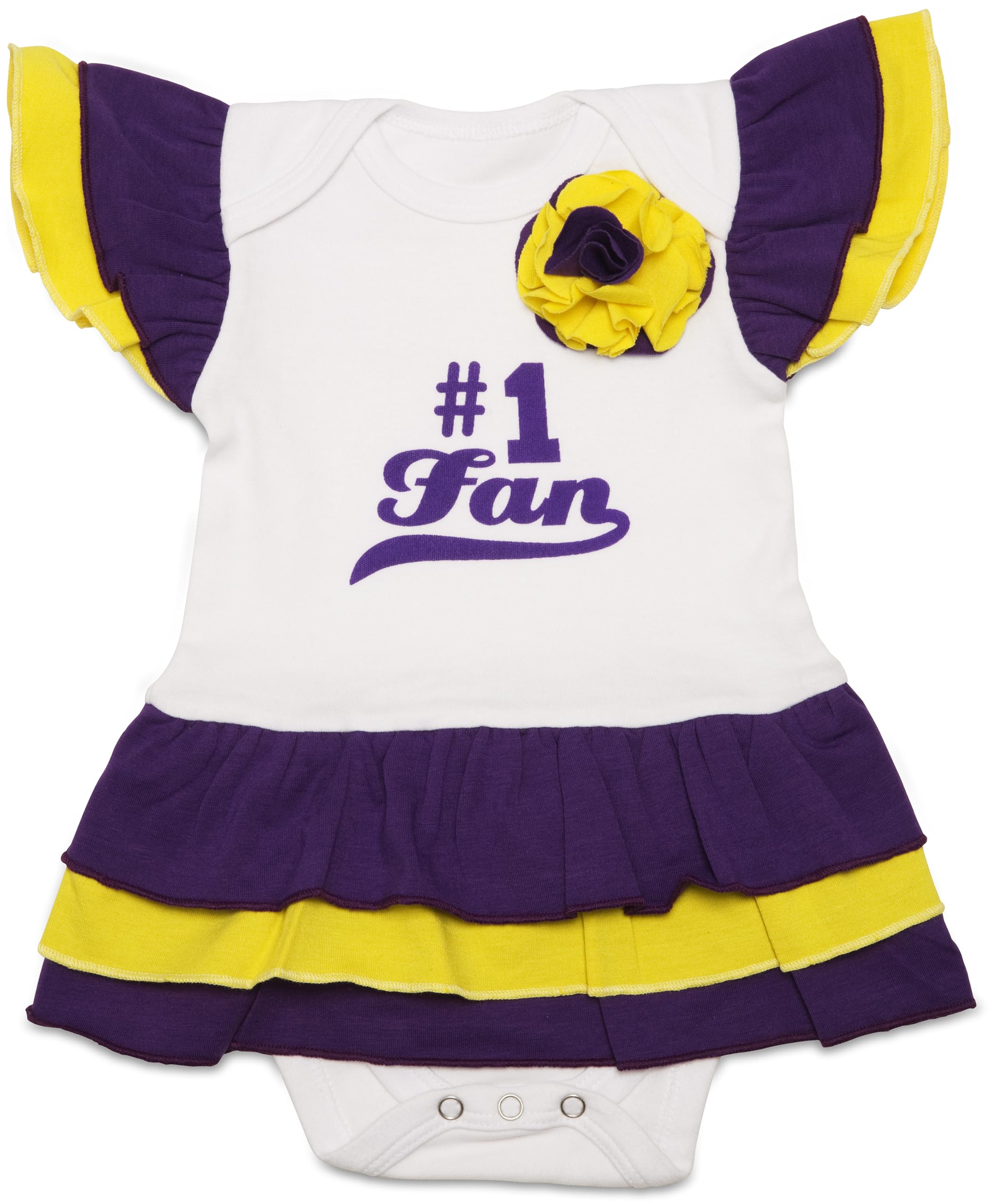 Purple and Gold #1 Fan Onesie Dress - Comfortable & Stylish Team Spirit Outfit for Game Day, Tailgating & Fan Events